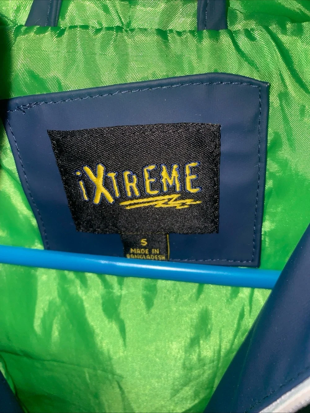 Kids Navy and Green Dino Hooded Swim Jacket